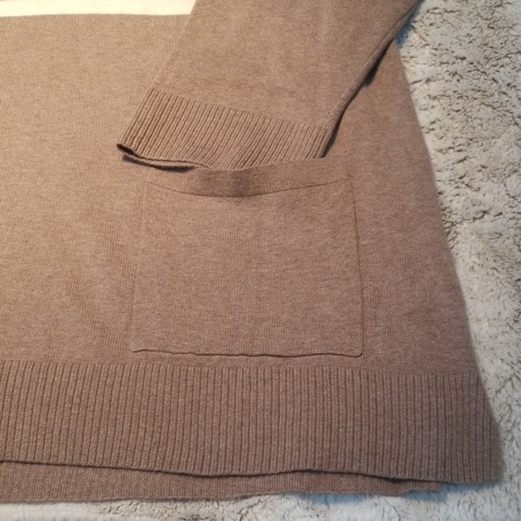 Jeanne Pierre Tan and Cream Cowl Neck Sweater - Picture 2 of 6